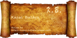 Kazai Balázs névjegykártya