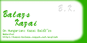 balazs kazai business card